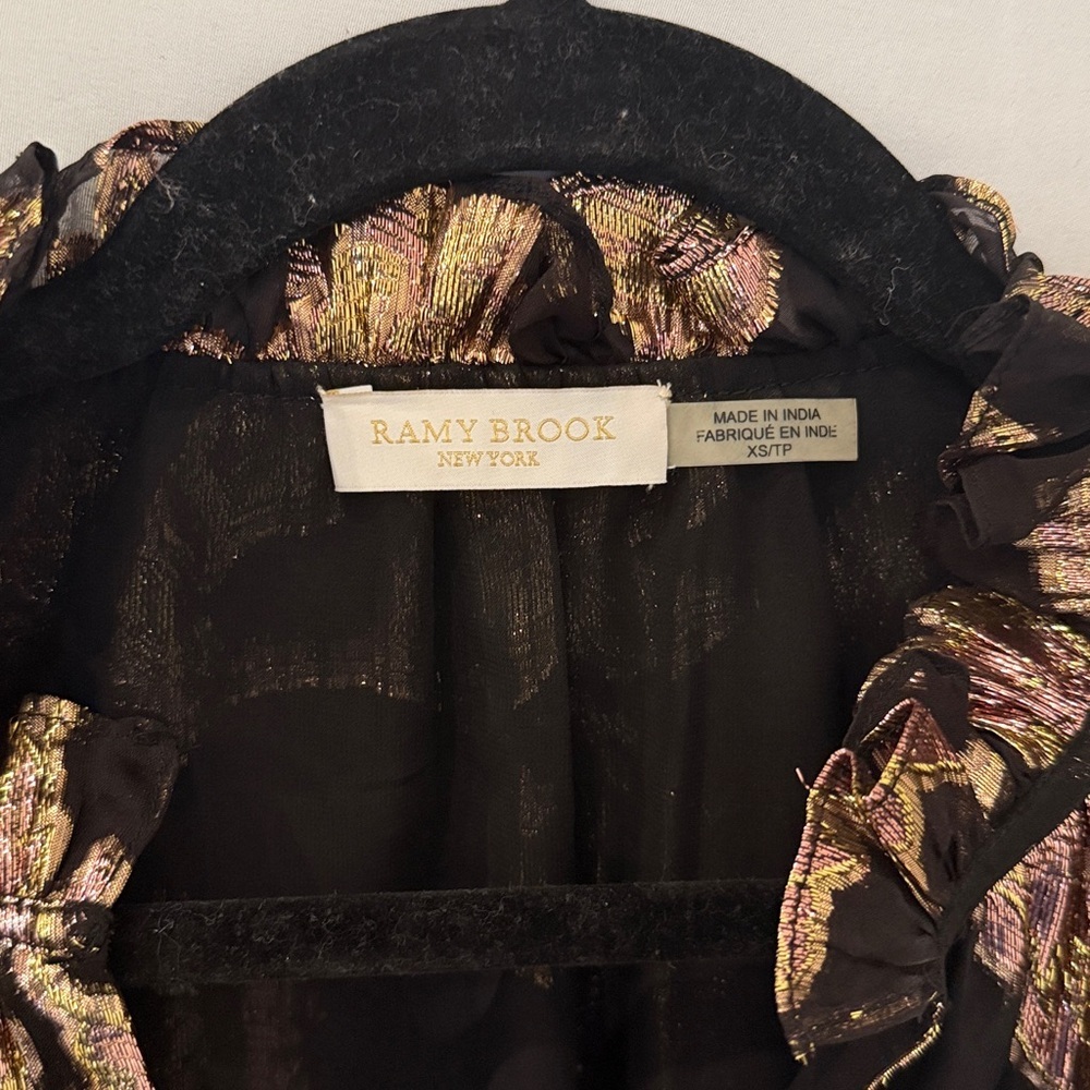 Ramy Brook Jayda dress size XS black gold silk - Picture 7 of 8